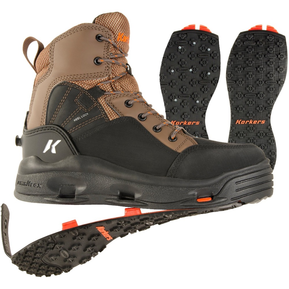 Korkers BuckSkin Felt/Kling-On Wading Boots for Men 12